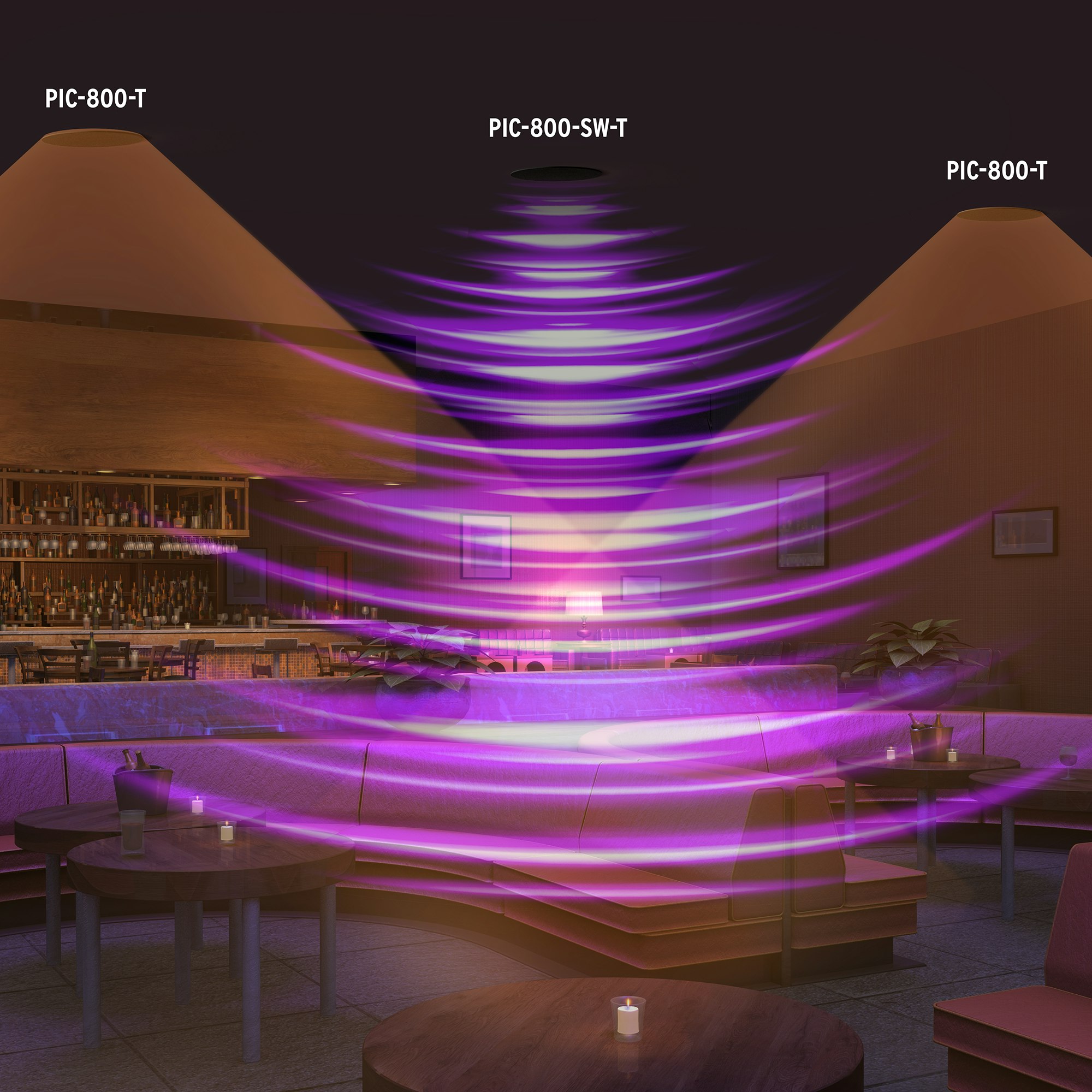 PIC 800 T PIC 800 SW T Dispersion Overlay in Restaurant 2000x2000